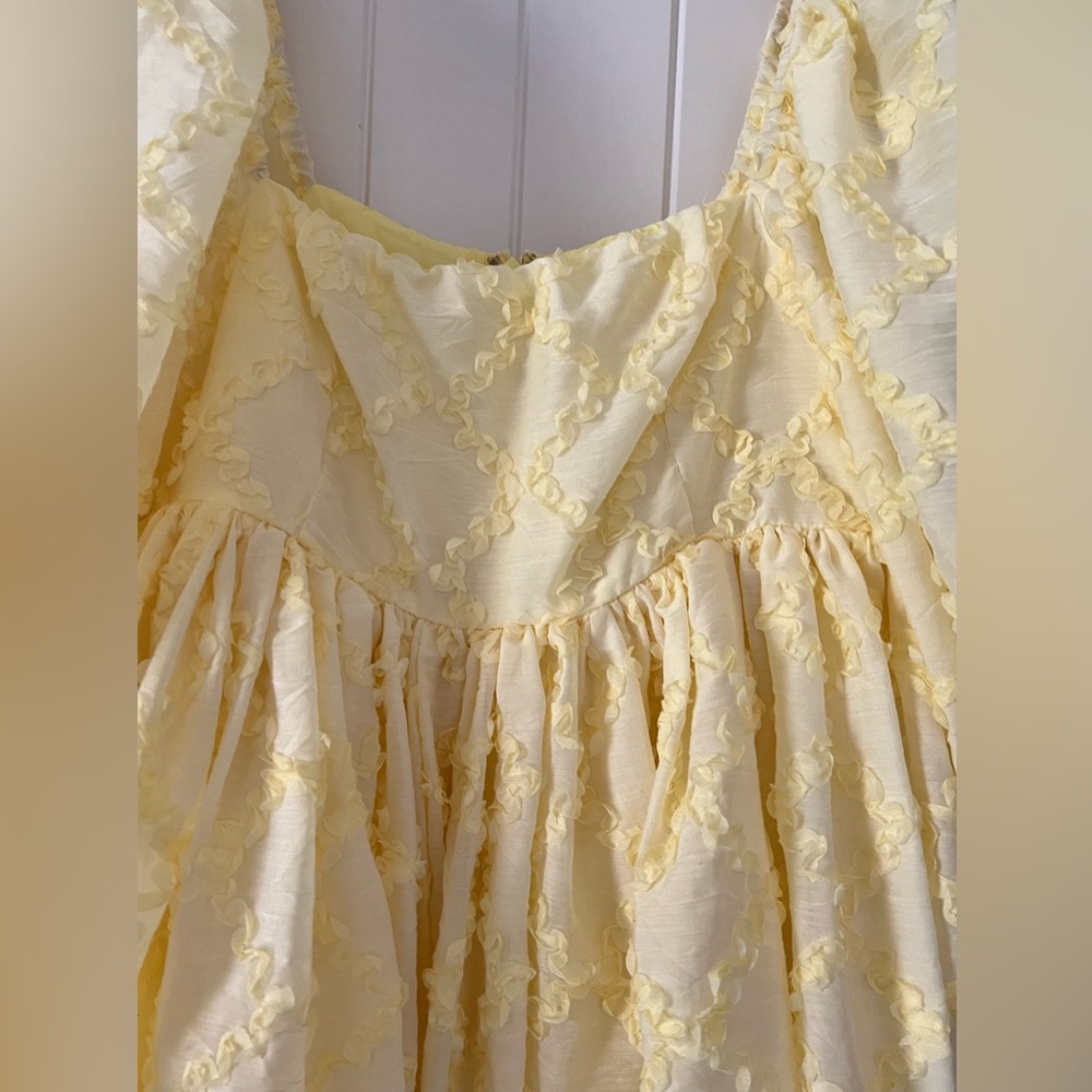 Chic Yellow Lace Mini Dress - Picture 6 of 11